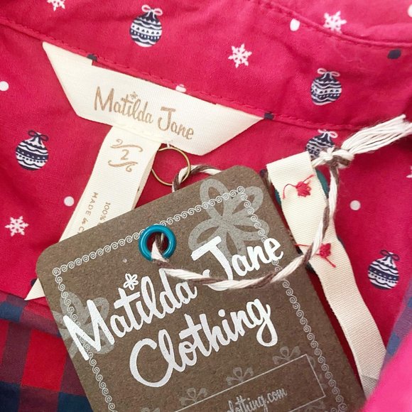 NWT Matilda Jane Handsome Holiday Shirt Red Plaid Toddler Boys Sz 2 - Picture 3 of 5